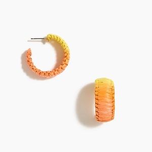 J. Crew Factory Raffia Wrapped Hoop Earrings